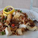 Mushroom and Chicken Quinoa with Chiles
